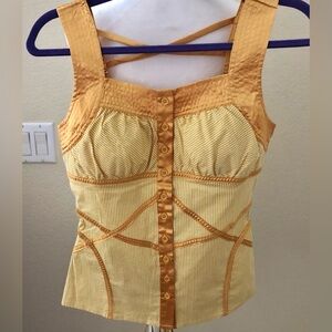Yellow Striped Button-Up Camisole